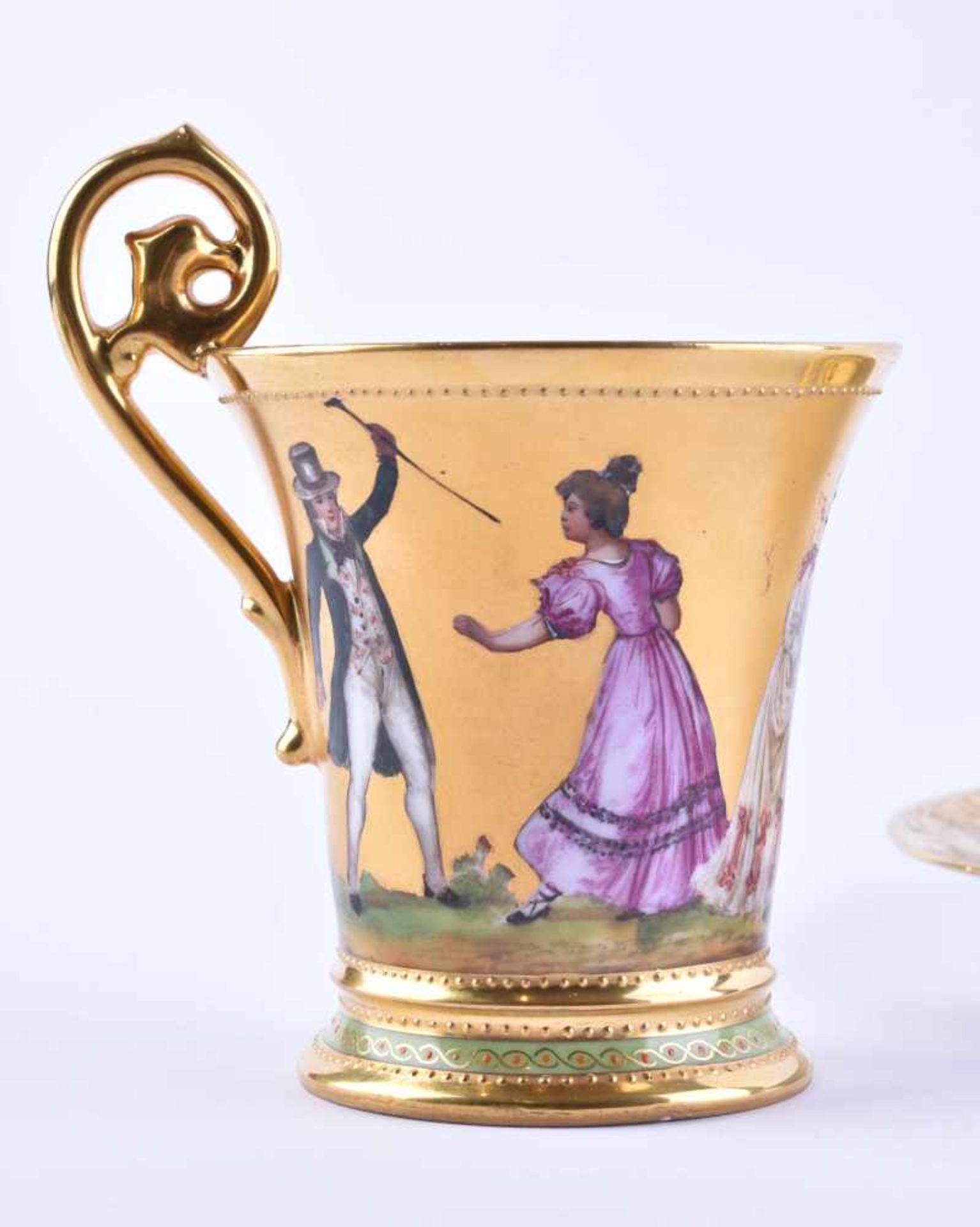 Biedermeier Tasse Thüringenreich goldstaffiertBiedermeier mug Thuringiarichly gold staffed - Bild 3 aus 6