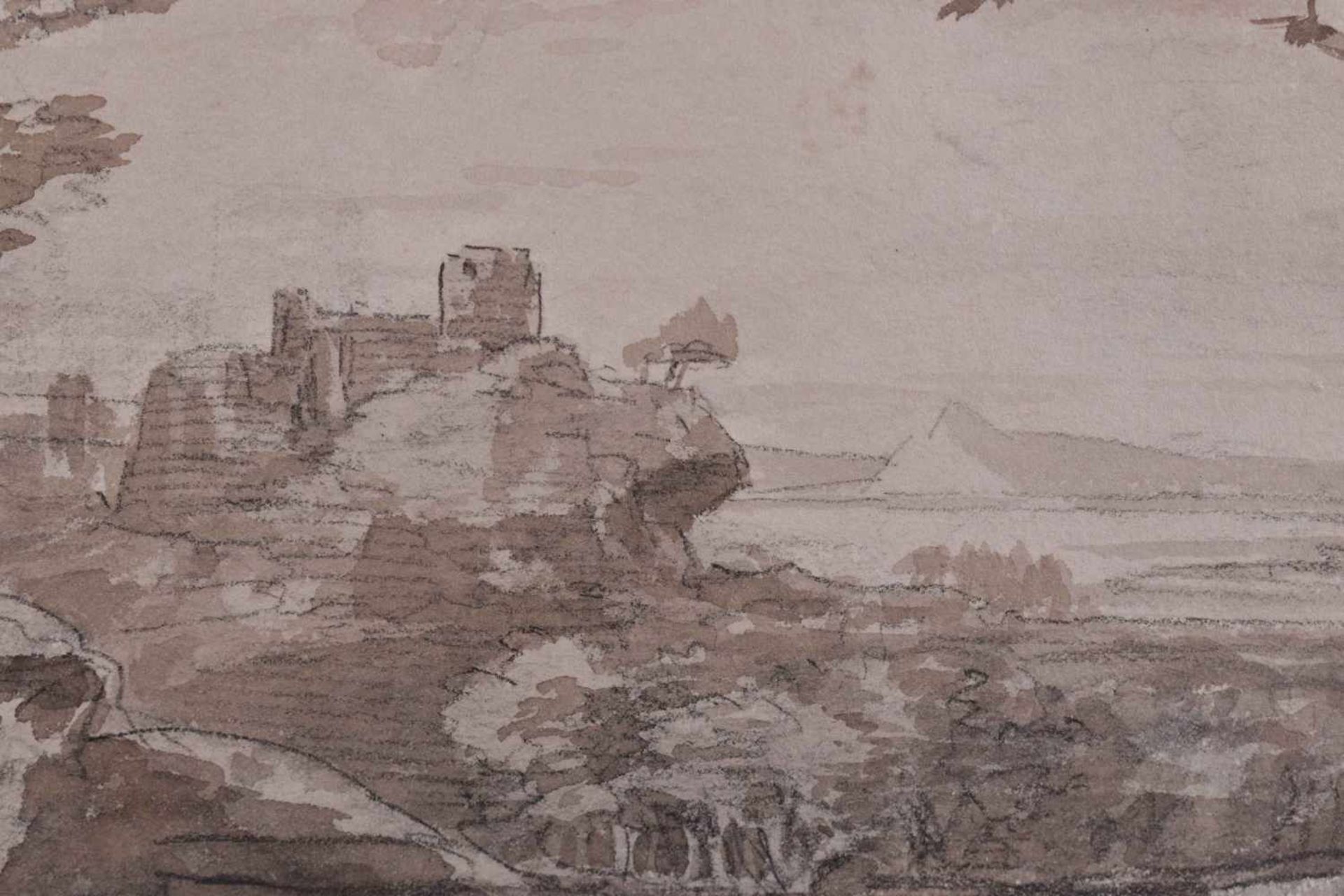 Carl WAGNER (1796-1867)"Thüringische Landschaft"Zeichnung- Tusche/Feder, 19,5 cm x 29 cm,unter - Bild 2 aus 3
