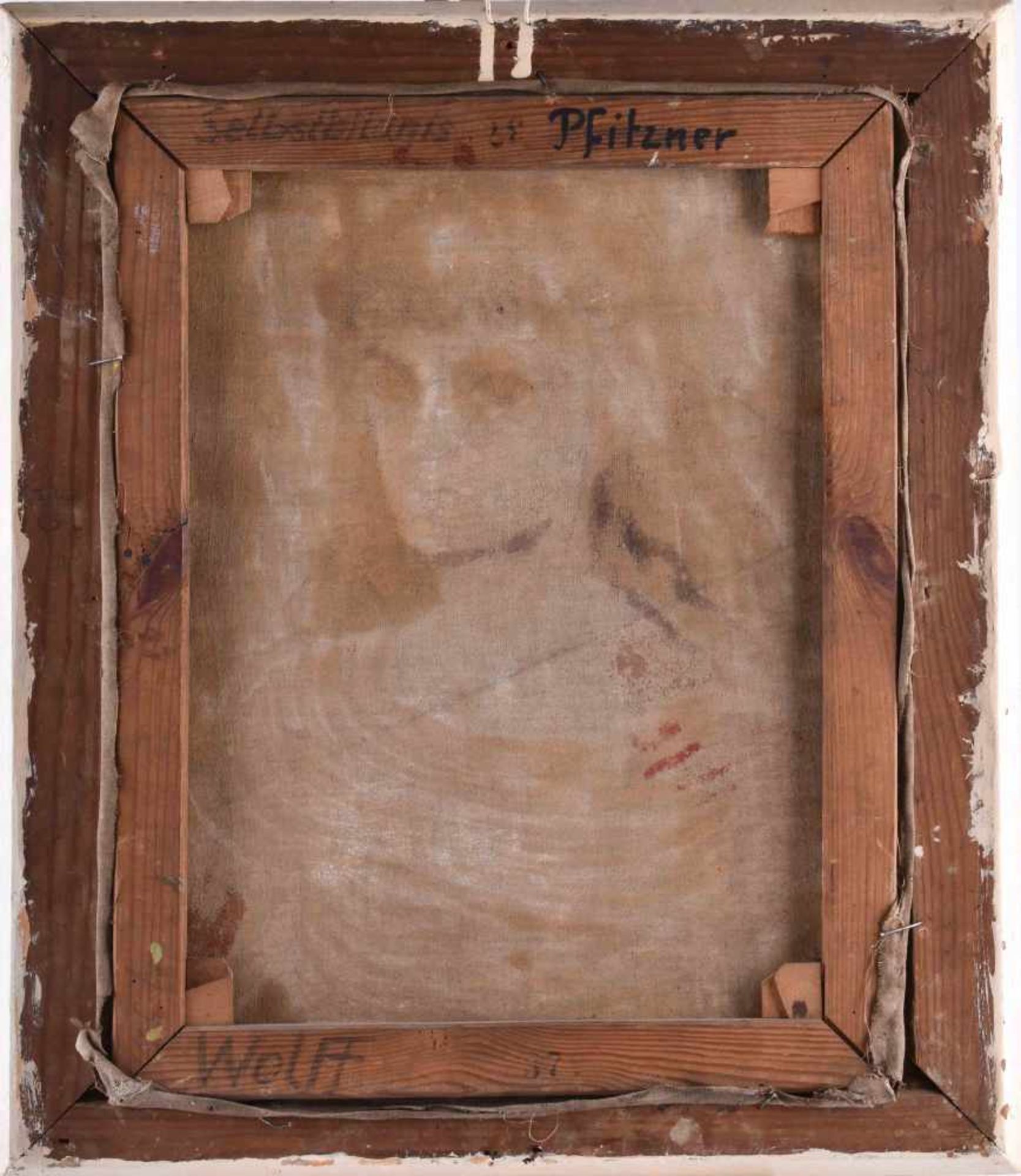 Wolf, Künstler /-in des 20. Jhd."Damenportrait"Gemälde Öl/Leinwand, 47,2 cm x 36,7 cm,links oben - Bild 6 aus 6