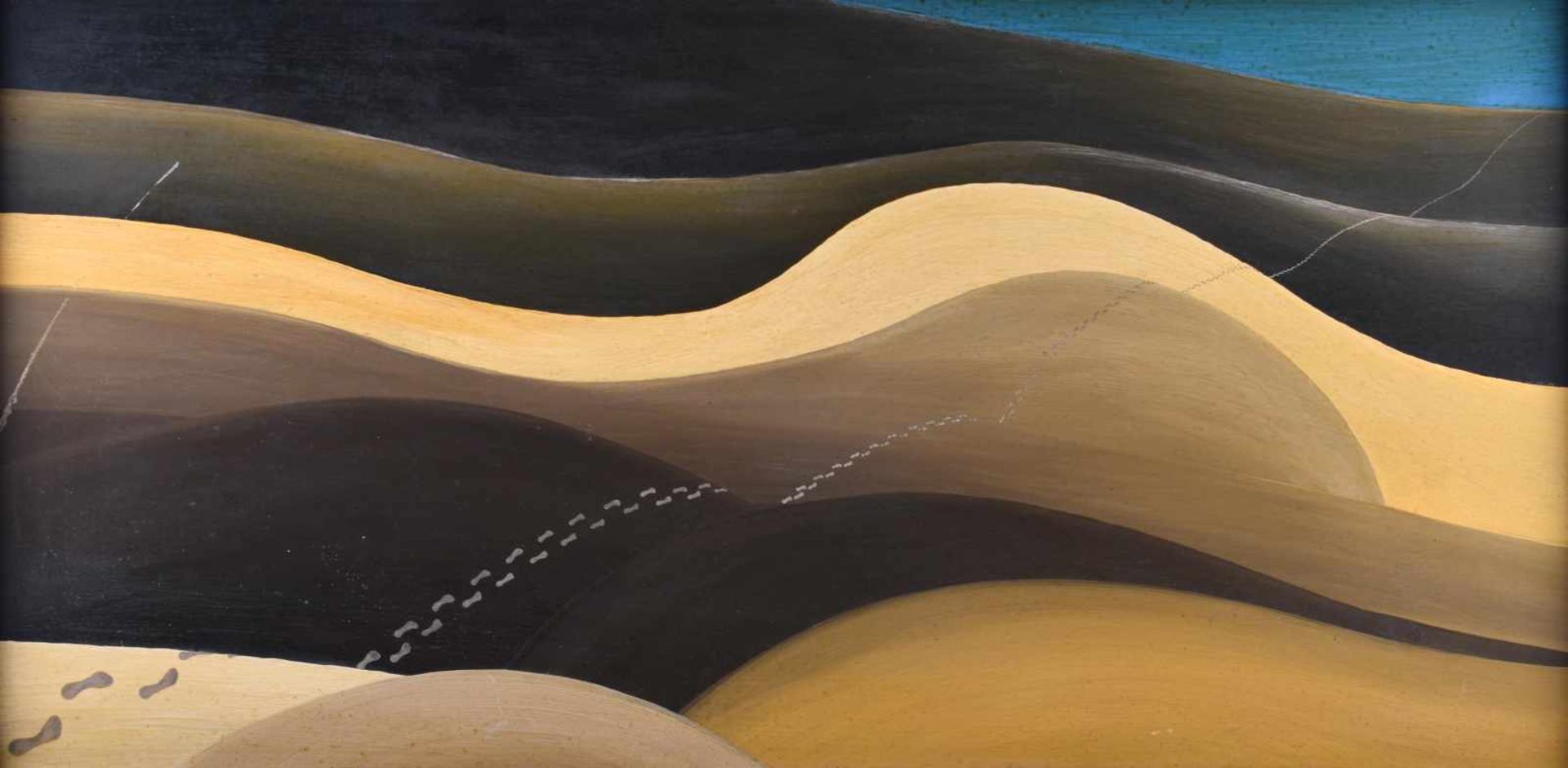 Eberhard FAUST 20.Jhd."Sahara"Gemälde Öl-Acryl auf Sperrholz, 50 cm x 100 cm,verso bezeichnet und