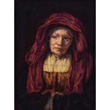 anonymer Künstler des 19. / 20. Jhd."Die Frau" Porzellanbildplatte, 23,5 cm x 17 cm, mit Rahmen 37,5