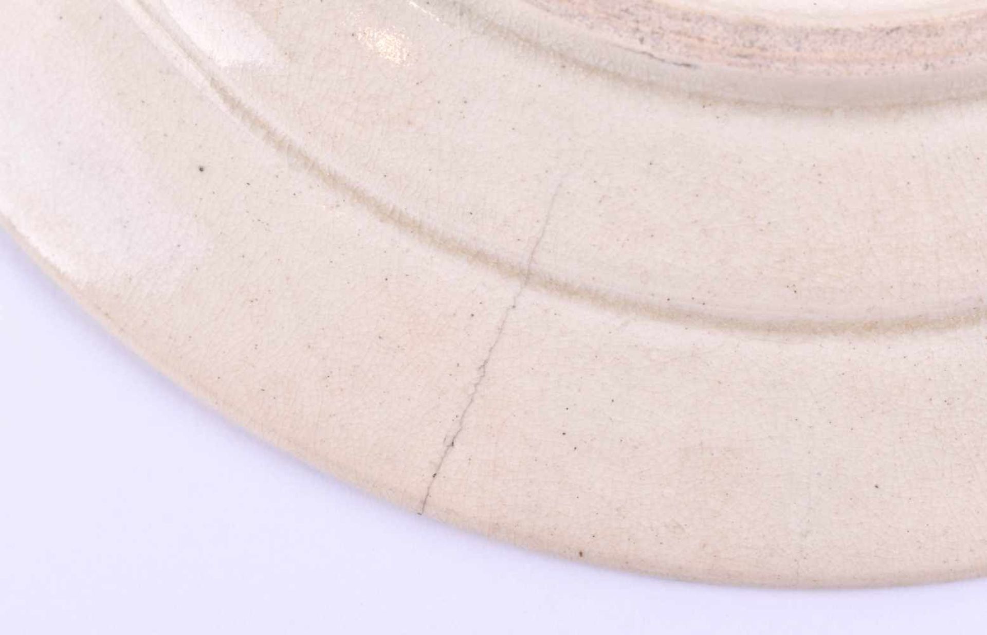 Keramik-Cloisonneteller Japan Meiji Periodeim Spiegel min. Chip, am Rand kleiner Haarriß, - Bild 3 aus 4