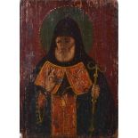 Ikone Russland 19. Jhd."Mitrophan von Voronizh", Tempera auf Holz, 35,3 cm x 25,5 cmIcon Russia 19th