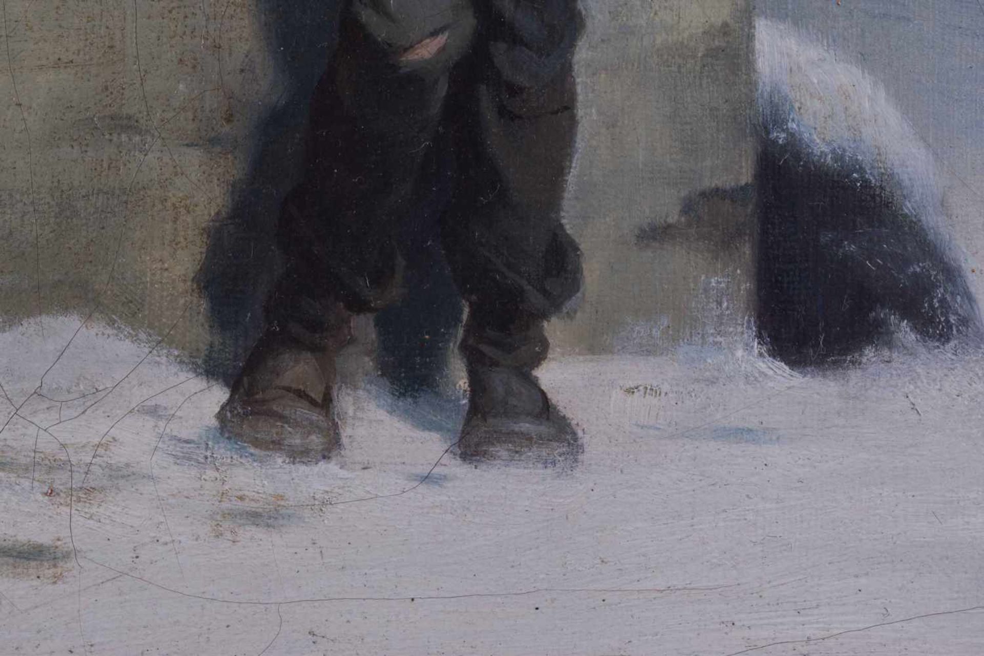 Mauthauser wohl Tschesischer Künstler des 19. Jhd."Auf der Hut"Gemälde Öl/Leinwand, 26,5 cm x 21,5 - Bild 5 aus 7