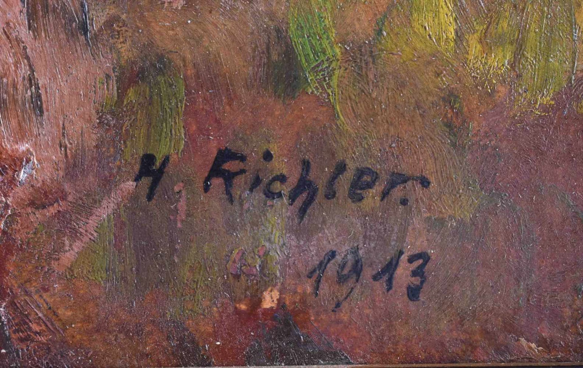 Hans RICHTER 20. Jhd."die Gänsemagd"Gemälde Öl/Karton 49,5 cm x 66 cm,rechts unten signiertHans - Bild 6 aus 7