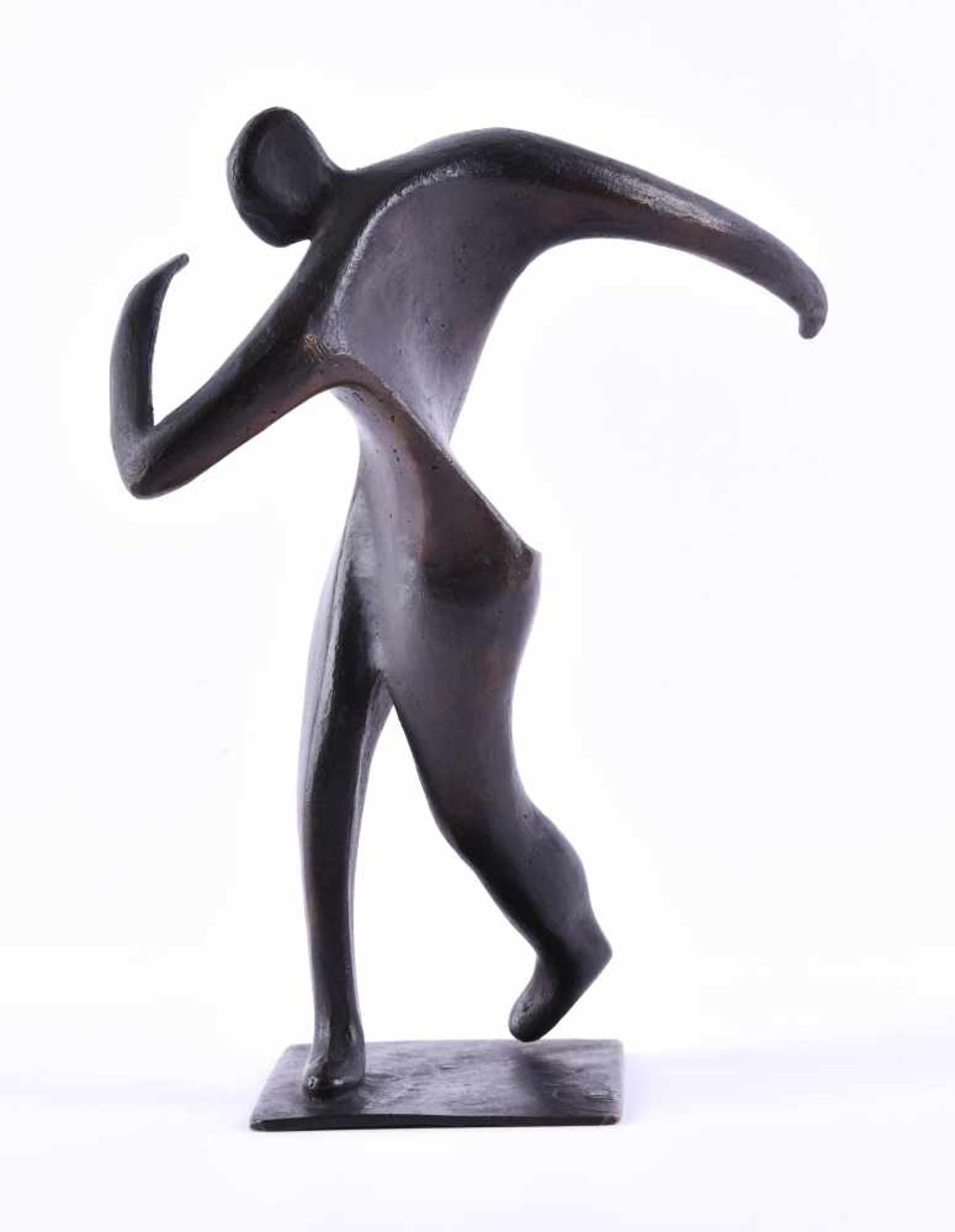 Monogrammist NB oder ähnlich 20. Jhd."Schlittschuhläufer"Skulptur-Volumen, Bronze, H: 22,5 cm,auf - Image 2 of 4
