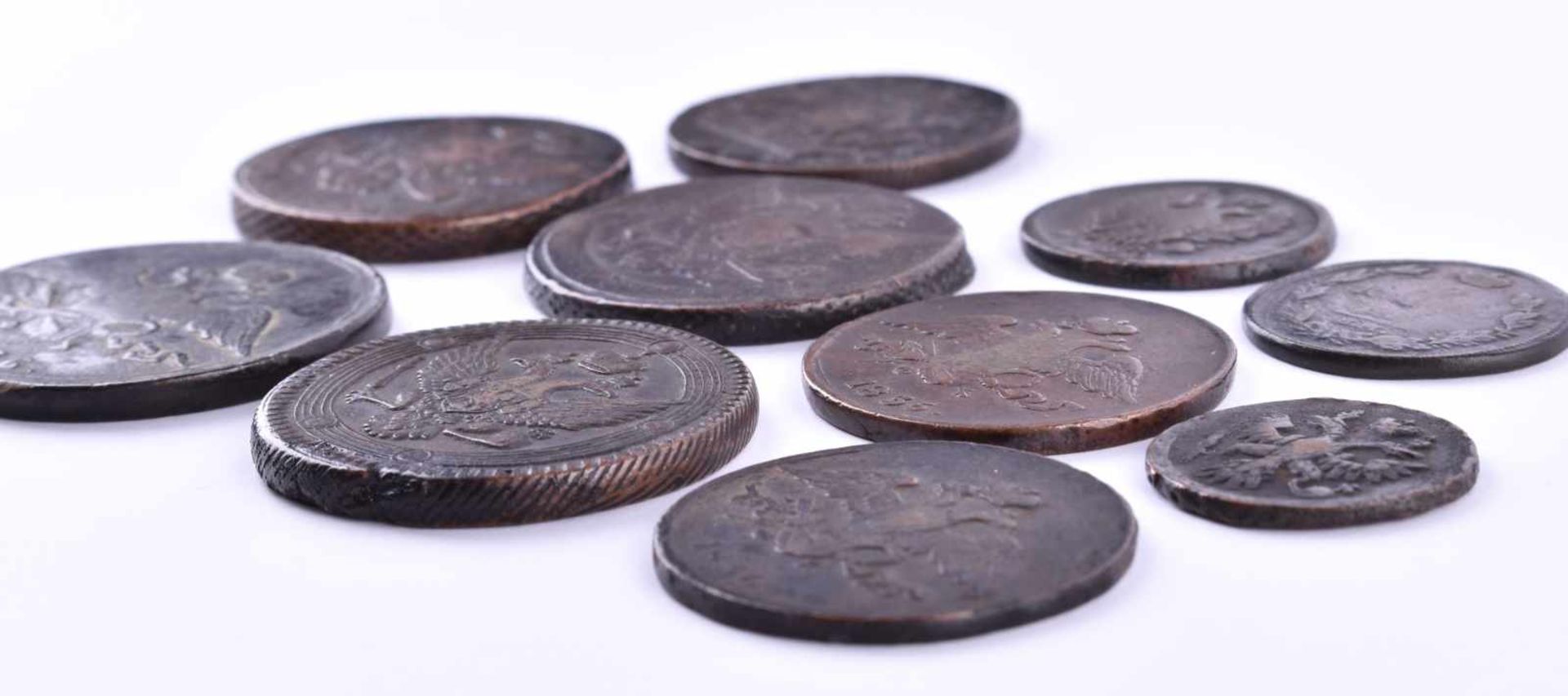 Konvolut Münzen Rußland 18./19. Jhd.10 Stück, dabei: 3 x 10 Kopeken (1763, 1766 und 1836), 4 x 5 - Bild 3 aus 5