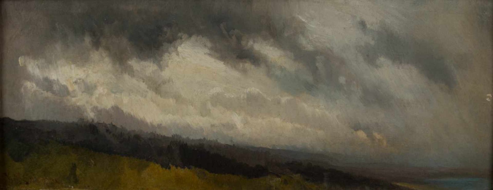 Karl RAUPP (1837-1918)"Chiemsee"Öl/Pappe, 46 x 18,5 cm,unten links signiert, verso bezeichnet Für - Image 2 of 6