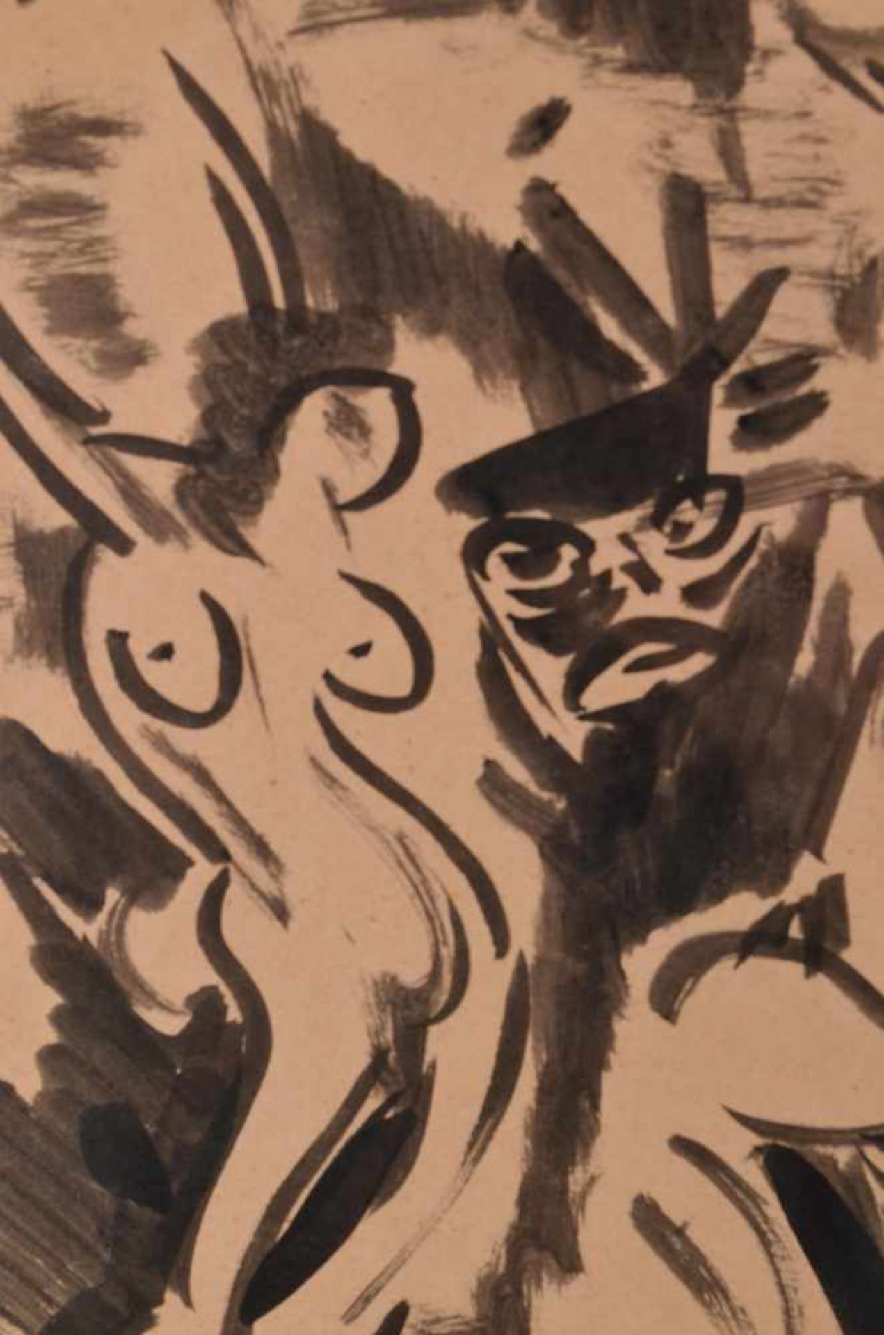Max SCHWIMMER (1895-1960)"Der Tanz"Tuschezeichnung, 31,5 cm x 24,7 cm,rechts unten monogrammiert und - Bild 3 aus 4