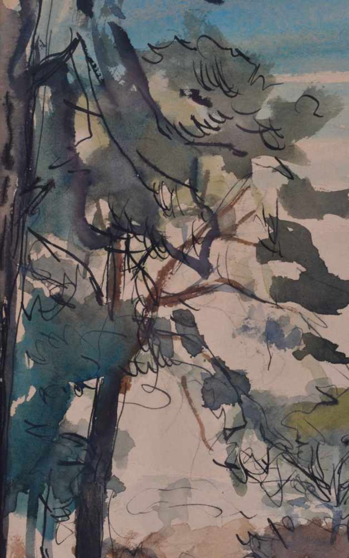 Hermann LOTZE (1906-?)"Im Grunewald"Zeichnung-Aquarell, Sichtmaß 35 cm x 43 cm,rechts unten - Bild 2 aus 5