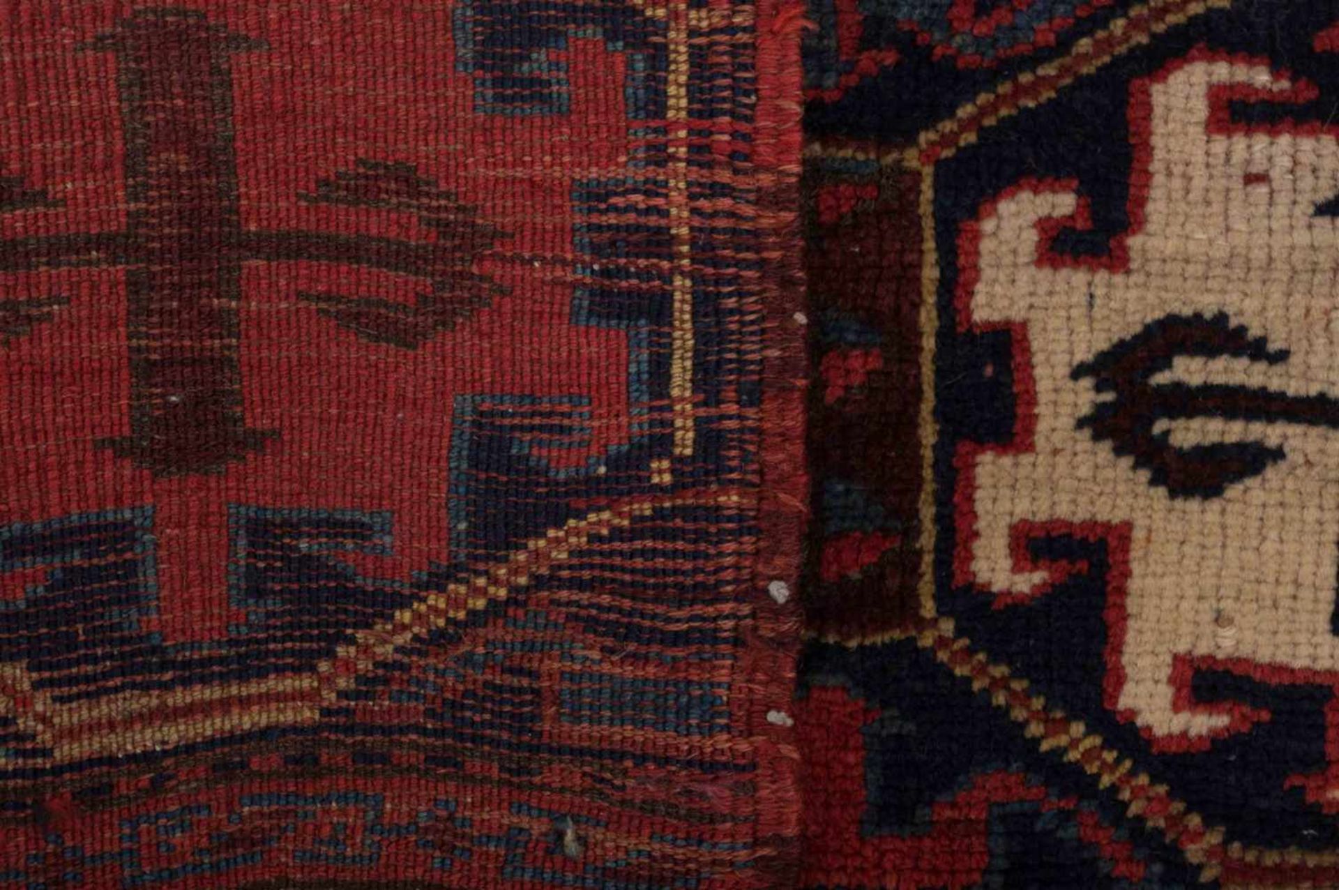 altes Orientalisches Teppichfragmenthandgeknüpft, Maße: 91 cm x 44 cm,small old oriental - Bild 3 aus 3