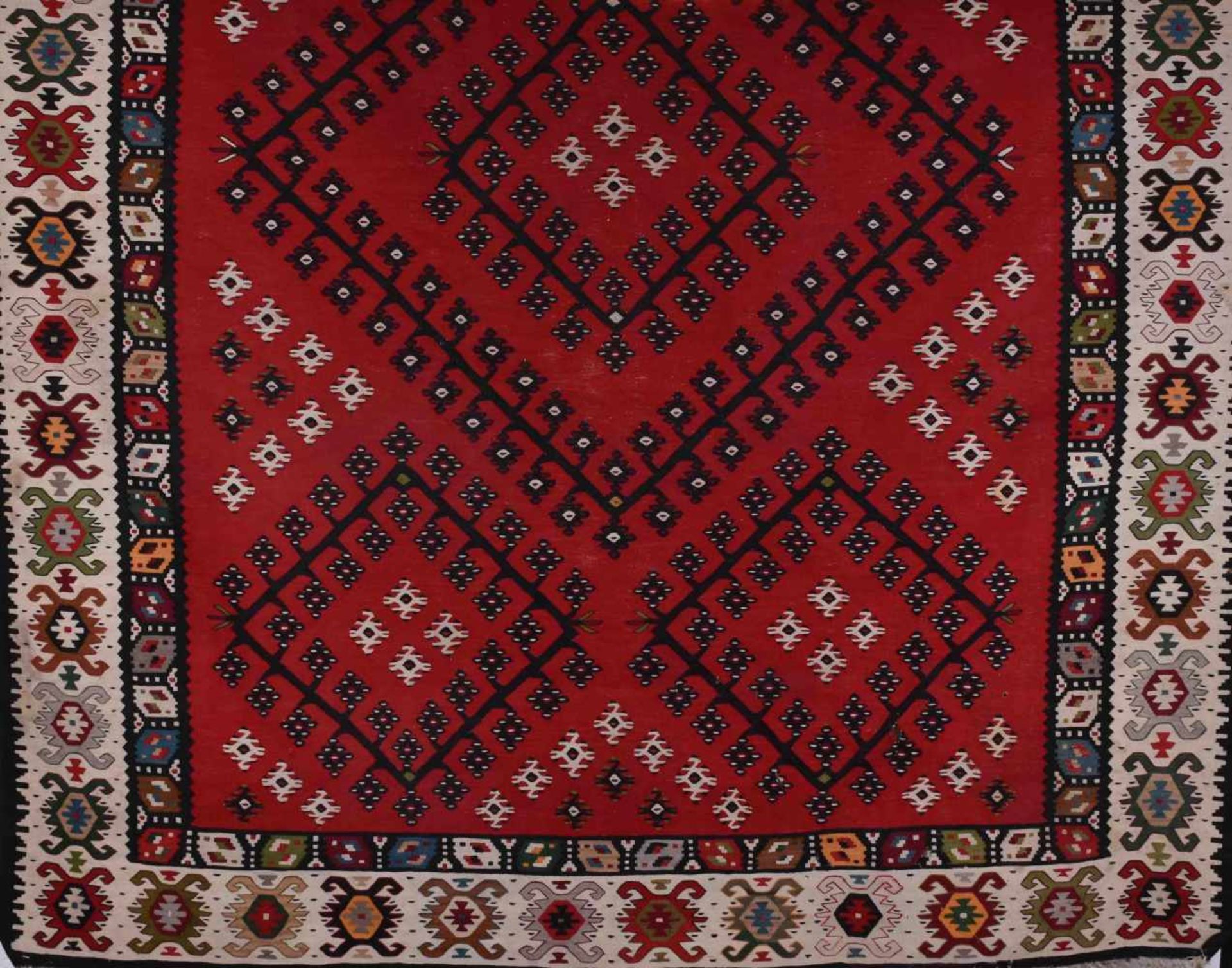 alter Kelim Teppich / old kilim carpethandgeknüpft, mit einigen kl. Löchern, 263 cm x 195 cmhand