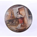 Lackdose Russlandrund, Deckel bemalt, H: 3,5 cm, Ø 5,3 cmPaint can Russiaround, lid painted, height: