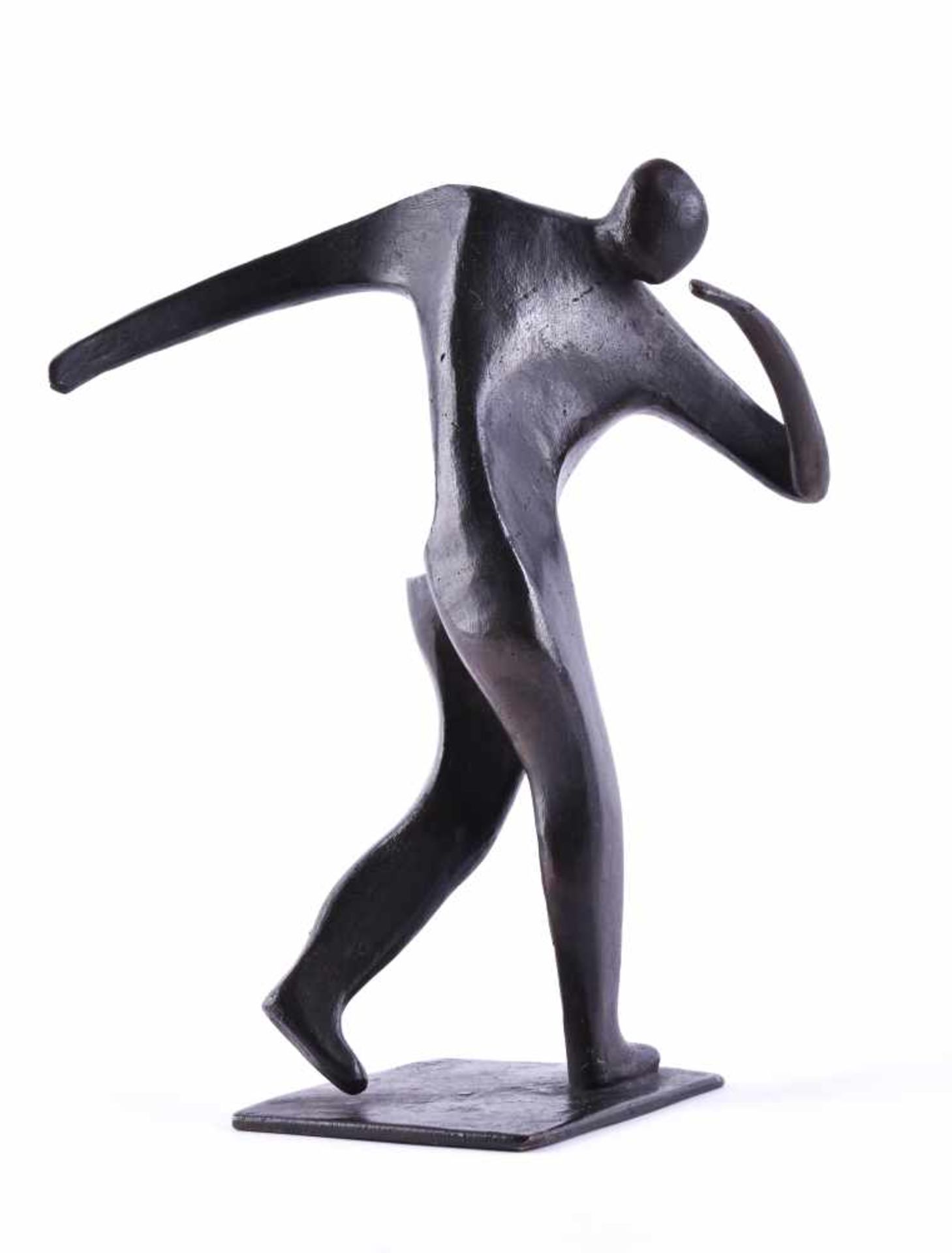 Monogrammist NB oder ähnlich 20. Jhd."Schlittschuhläufer"Skulptur-Volumen, Bronze, H: 22,5 cm,auf