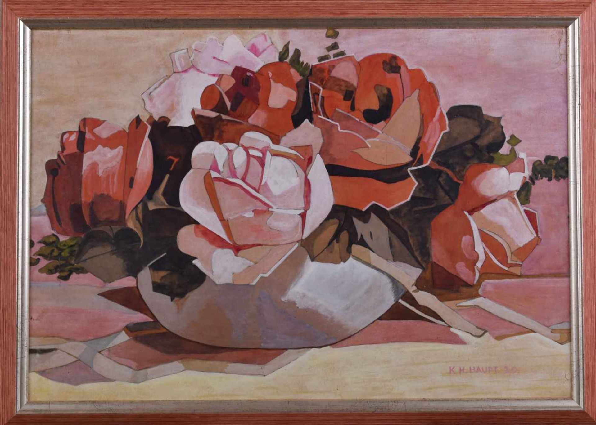 Karl Hermann HAUPT (1904-1983)"Blumenstillleben"Gemälde Öl/Hartfaser, 34,5 cm x 50,5 cm, mit - Image 2 of 7