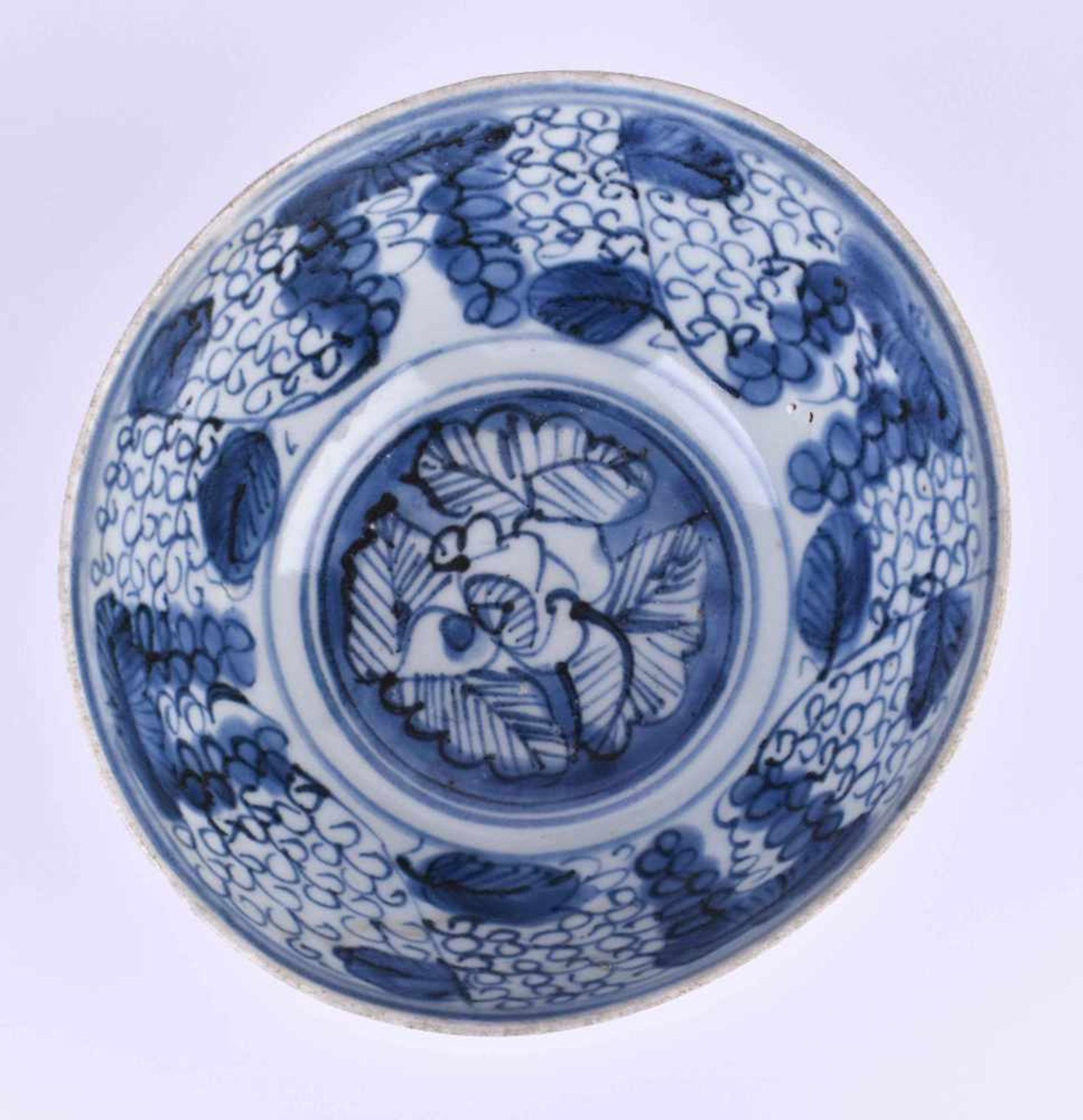 Schale China Ming Periodeumlaufend blau-weiß Malerei, unterm Stand blaue 4 zeichen Marke im - Image 2 of 4