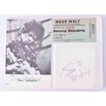 Sammlung Autogramme Jimi Hendrixkleines Notizheft( A6) mit mehreren Autogrammen und Eintrittskarten,