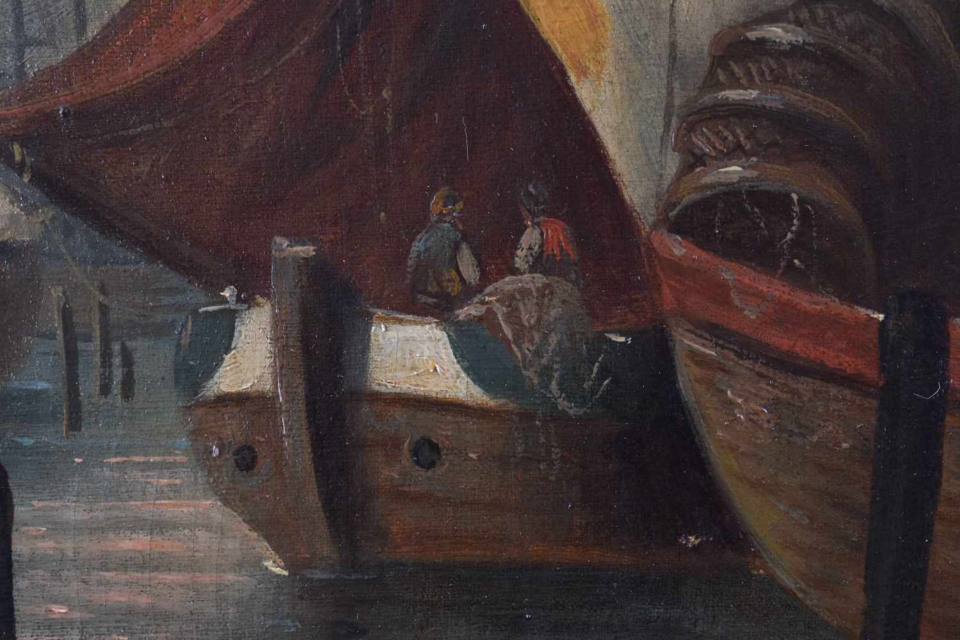 J. Holtei, wohl ungarischer Künstler des 19./20. Jhd."anchored fishing boats" GemäldeÖl/Leinwand, - Image 3 of 7