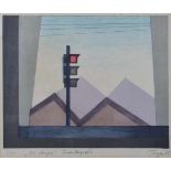 Günther TORGES (1935-1993)"Die Ampel" (1975)Grafik, Farblithographie, Sichtmaß 28,5 cm x 33,5 cm,