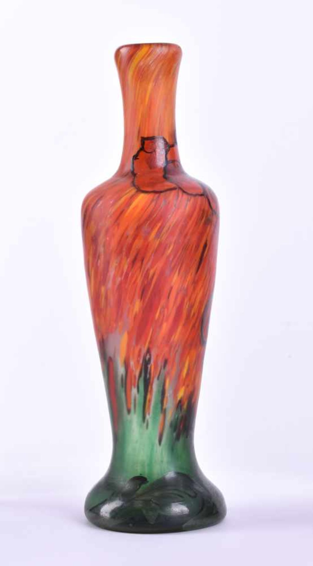 Jugendstil Vase Legras um 1910mit farbigen Einschmelzungen, seitlich signiert, H: 23,5 cmArt Nouveau - Bild 2 aus 7