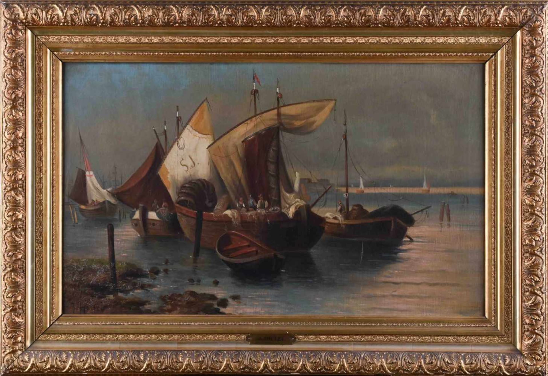 J. Holtei, wohl ungarischer Künstler des 19./20. Jhd."anchored fishing boats" GemäldeÖl/Leinwand, - Image 2 of 7