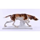 Jagdhund Goebelfarbig staffiert, gemarkt, 35 cm x 9,5 cm x 15,5 cmHunting dog Goebelcolorfully