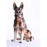 Schäferhund Goebelfarbig staffiert gemarkt, H: 27,5 cmGerman shepherd Goebelcolored painted