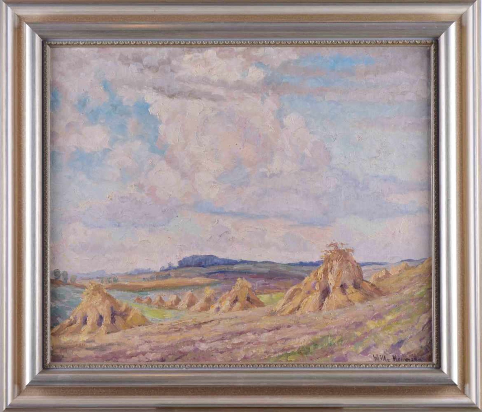 Willy HERRMANN (1895-1963)"Heuhaufen"Gemälde Öl/Leinwand, 50,5 cm x 60,5 cm,rechts unten - Bild 2 aus 6