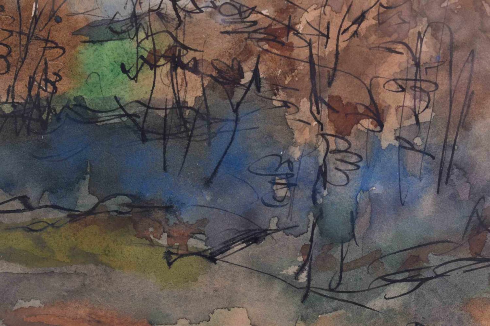 Hermann LOTZE (1906-?)"Im Grunewald"Zeichnung-Aquarell, Sichtmaß 35 cm x 43 cm,rechts unten - Bild 4 aus 5