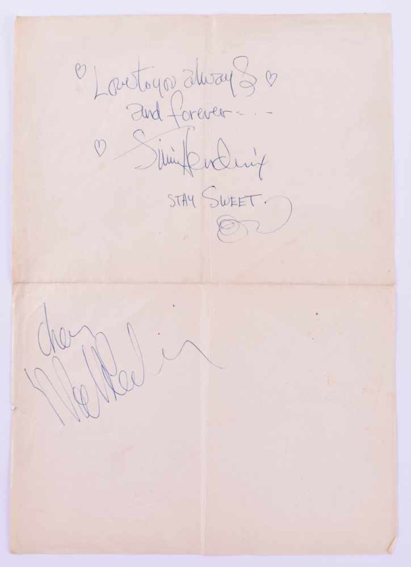 Liebesbrief mit Autogramm Jimi HendrixAnlässlich der Berliner Funkausstellung vom 1967 erhielt