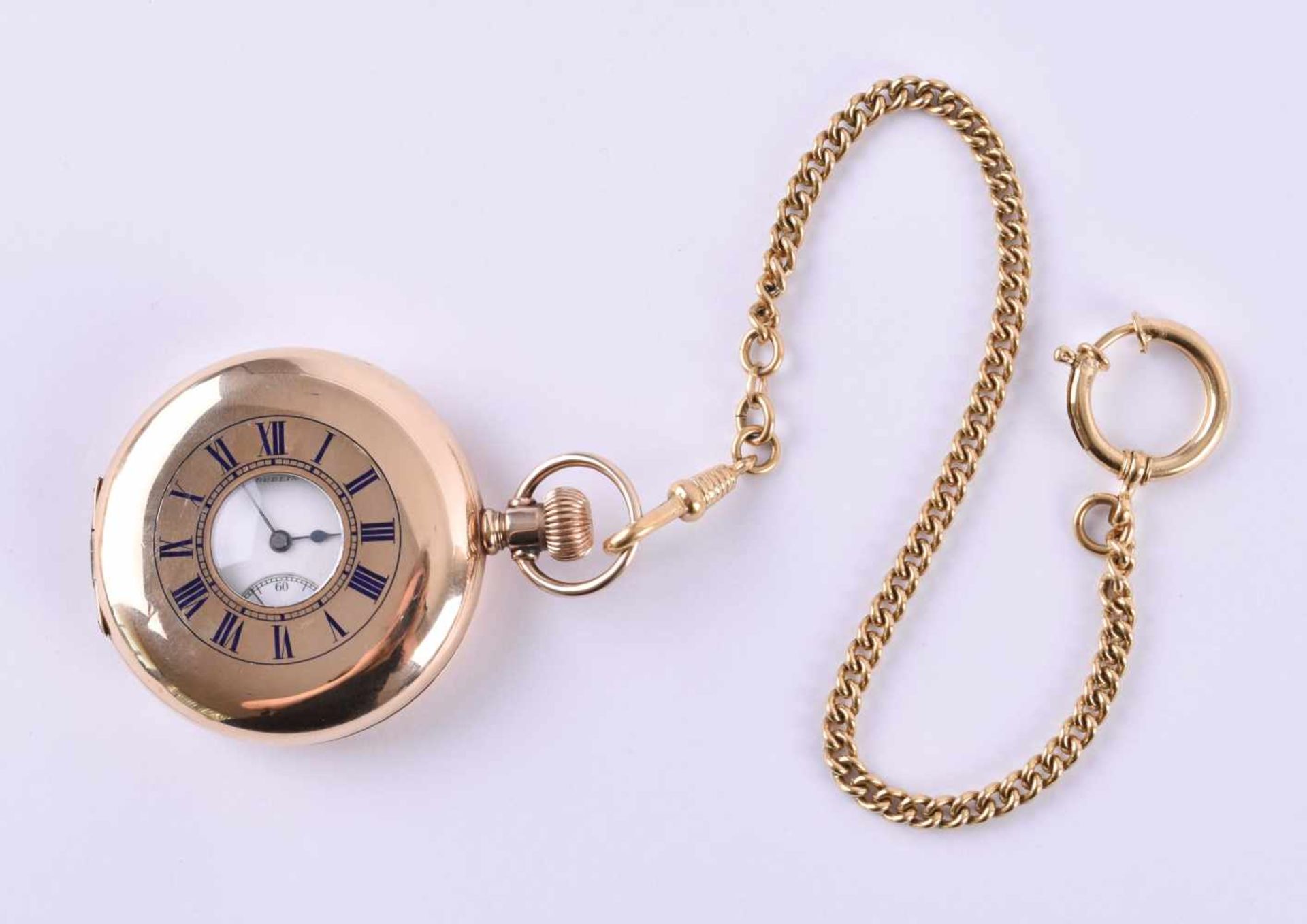 Taschenuhr Elgin National Watch Co. um 1900vergoldetes Gehäuse mit Innendeckel, Werk 17 Steine, - Bild 2 aus 5