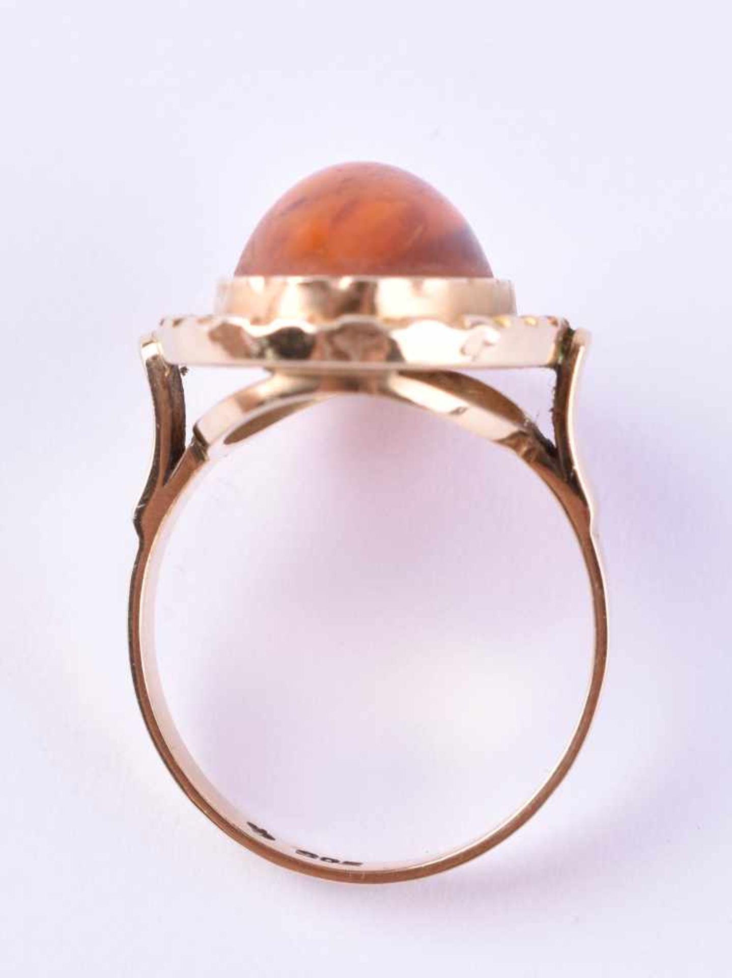 Bernstein Ring um 1950/70GG 585/000, RG ca. 60, Gesamtgewicht ca. 4 gAmber ring around 1950/70yellow - Bild 4 aus 5