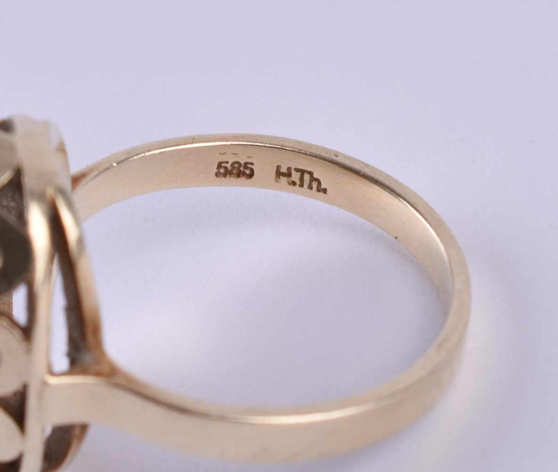 Damenring mit KoralleGG 585/000, RG ca. 55, Gesamtgewicht ca. 5,3 gLadies ring with coralyellow gold - Bild 4 aus 4