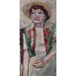 Hans JÜCHSER (1894-1977)"Portrait einer älteren Dame"Gemälde Öl/Hartfaser, 89 cm x 43,5 cm,
