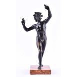 Anonymer Künstler des 19. Jhd."tanzende Faun"Skulptur-Bronze, auf Marmorsockel, Gesamthöhe: 33 cm,