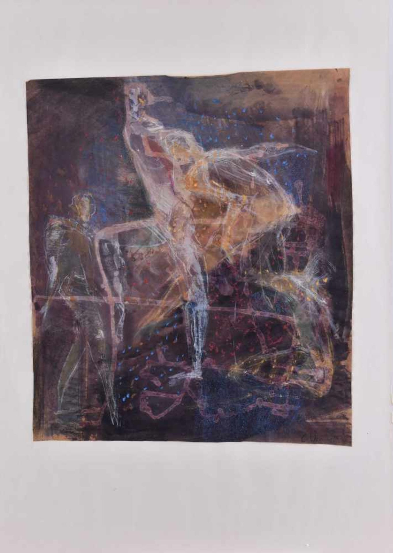 Christiane WERNER Leipzig"Ohne Titel"Zeichnung-Aquarell, 40 cm x 34 cm, rechts unten signiert und