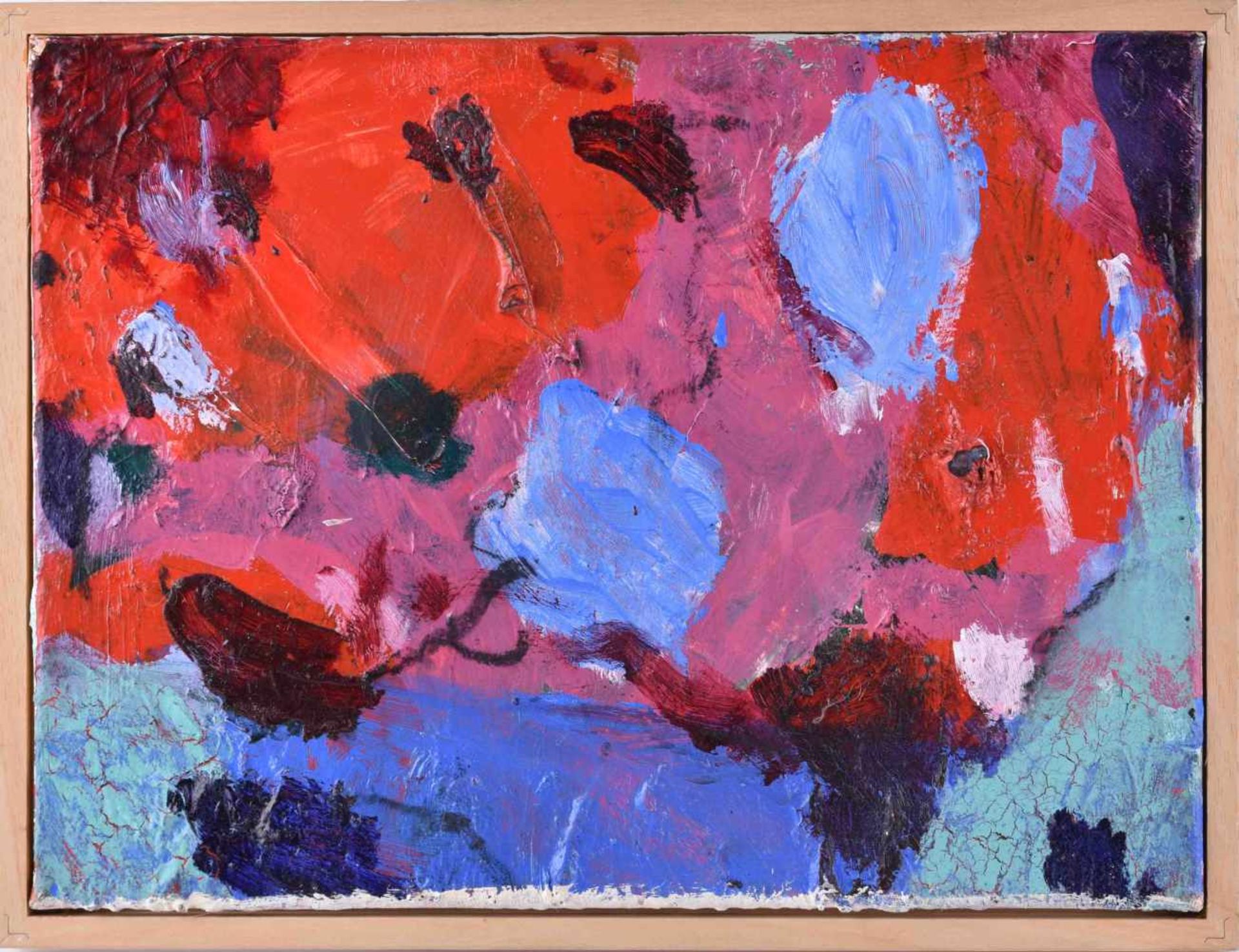 Reinhard DICKEL (1951-2018)"Blumen"Gemälde Öl/Leinwand, 30 cm x 40 cm, mit Rahmen 32,5 cm x 42 cm, - Bild 2 aus 5