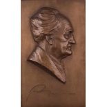 Johannes Friedrich ROGGE (1898-1983)"Gerhart Hauptmann"Skulptur-Bronzerelief, 33 cm x 20 cm,