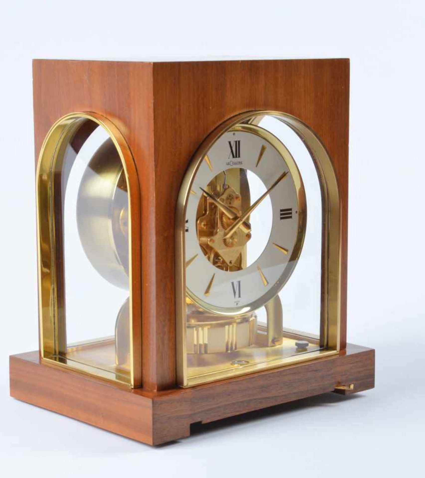 seltene Cosmos Clock-Jaeger le Coultre AtmosRundum verglastes Holzgehäuse, Frontscheibe - Bild 2 aus 6