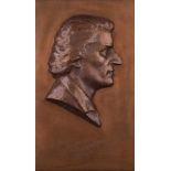 Johannes Friedrich ROGGE (1898-1983)"Friedrich Schiller"Skulptur-Bronzerelief, 33 cm x 20 cm,