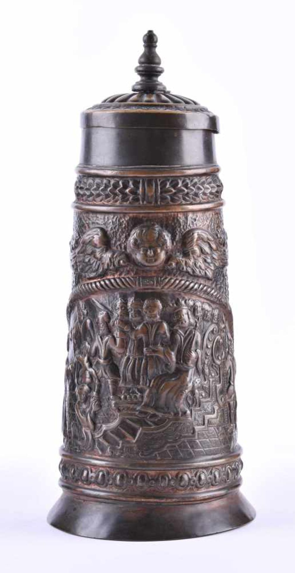 Barock-Henkelkrug um 1740Bronze, H: 29,5 cmBaroque handle jug around 1740bronze, height: 29.5 cm - Bild 2 aus 5