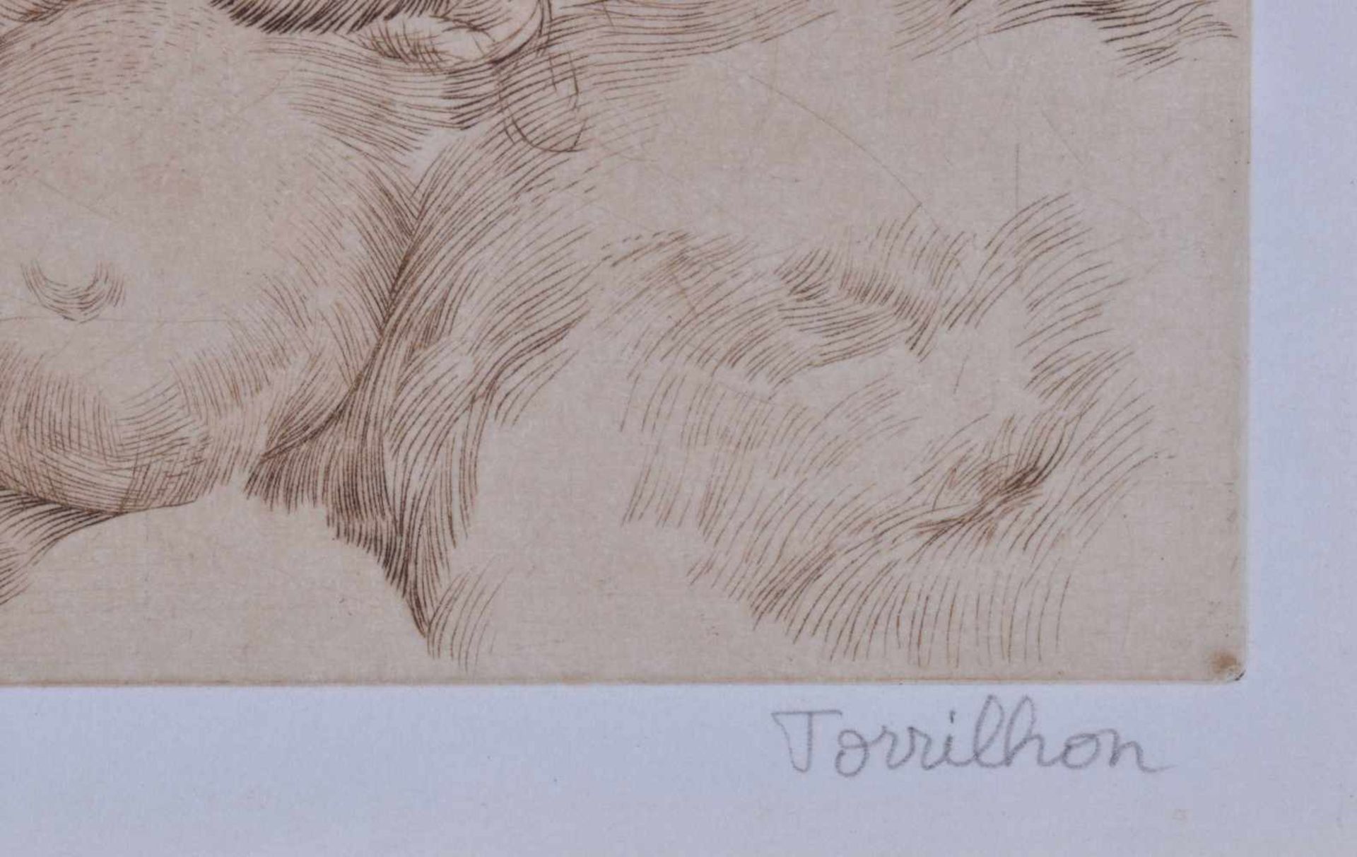 Amy TORRILHON (1925)" 2 erotische Akte"Grafik-Kupferstiche, Sichmaß: 12,7 cm x 16,5 cm und 12,1 cm x - Image 6 of 6