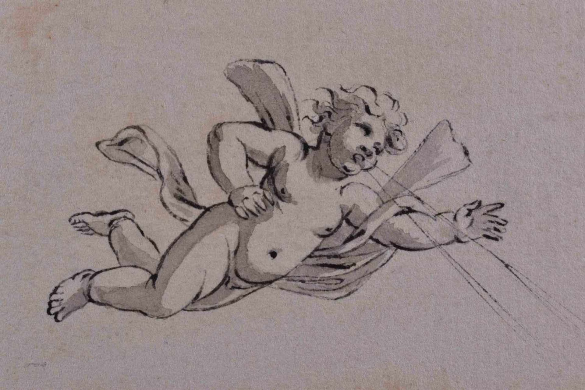 Jan DE BEYER (attrib.) (1703-c.1785)"Putti"Zeichnung-Tusche/Feder laviert, 15,2 cm x 14,7 cm, - Bild 2 aus 2