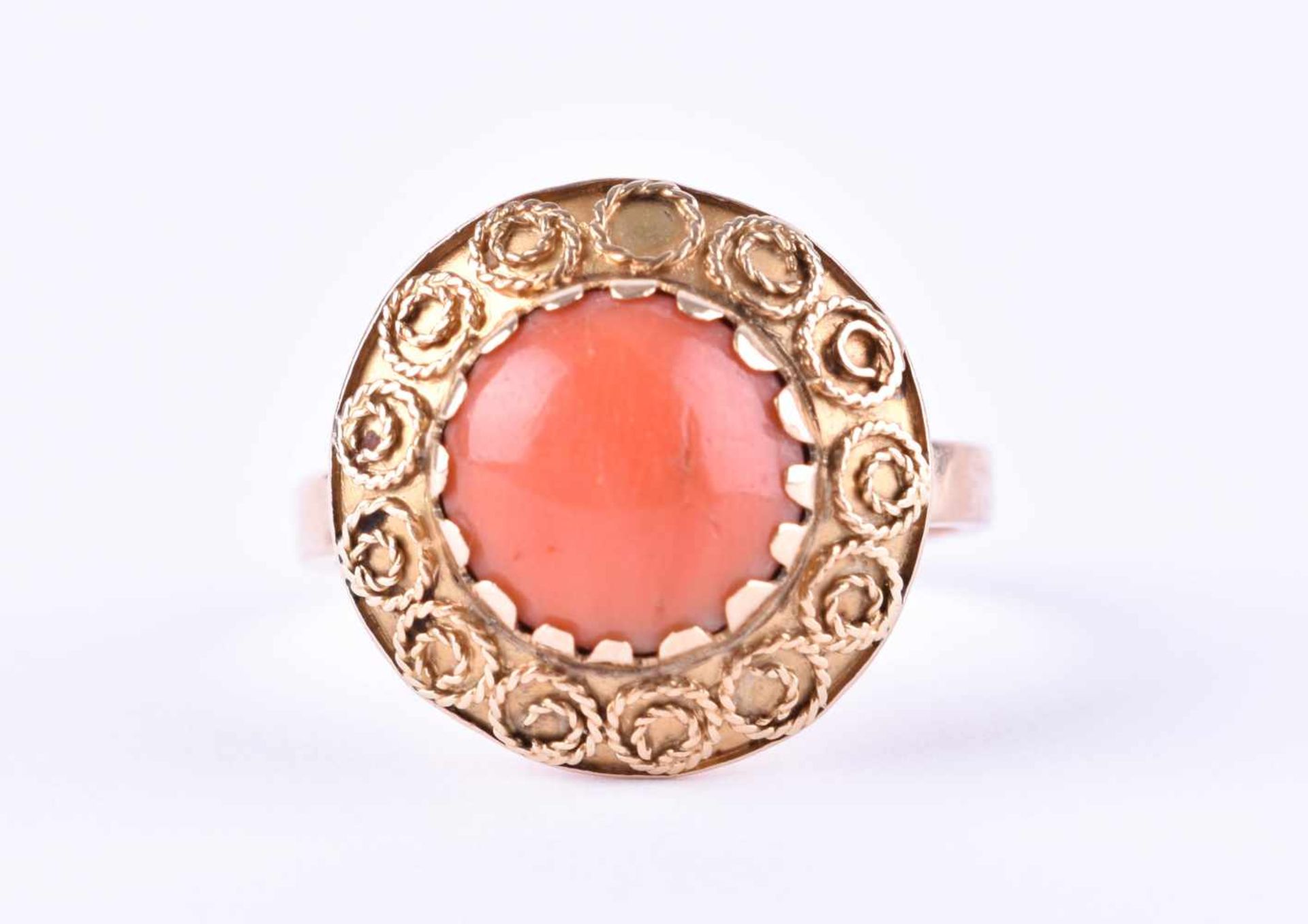 Korallen RingGG 585/000, RG ca. 58, Gesamtgewicht ca. 6 gCoral ringyellow gold 585/000, ring size