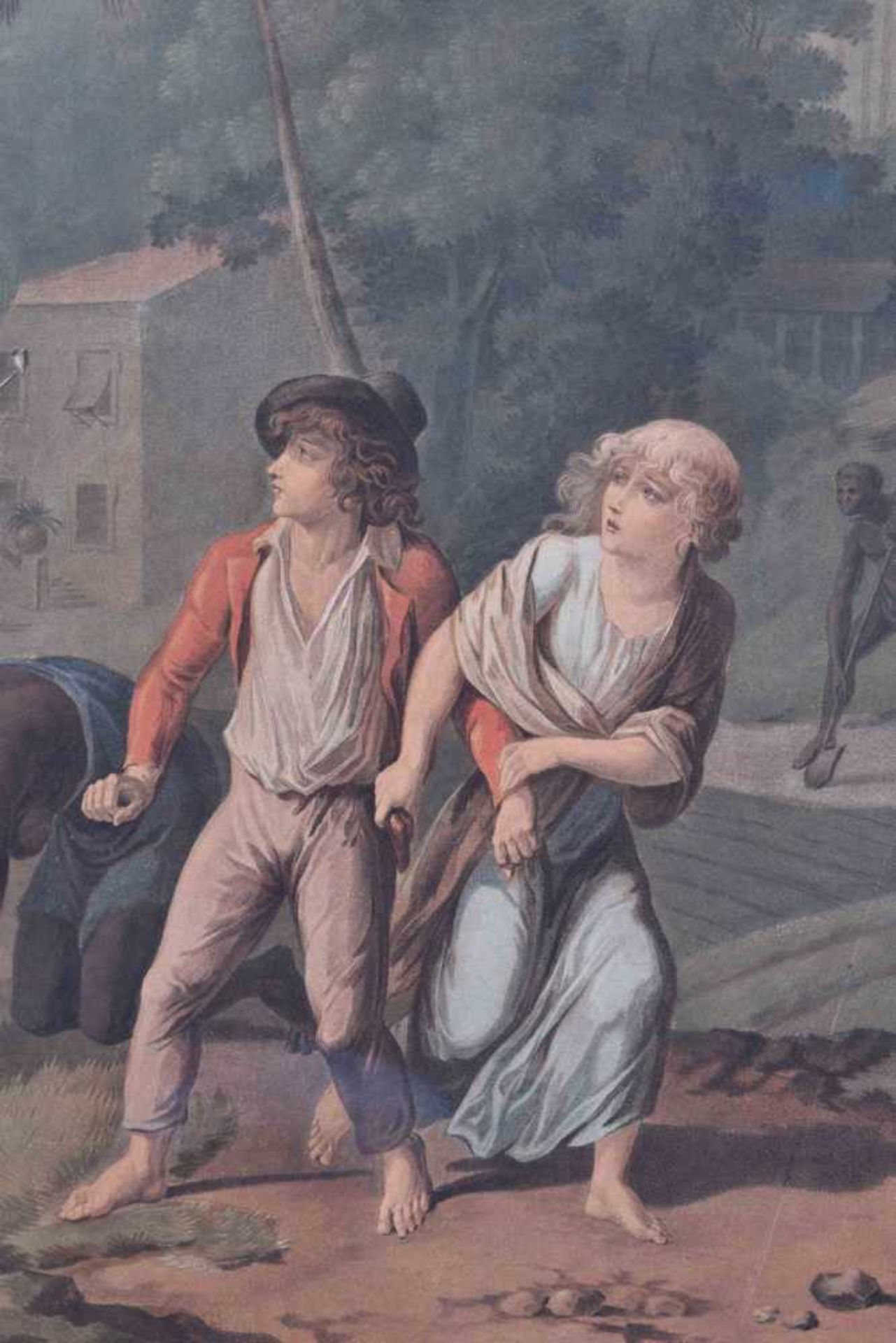 Charles Melchior DESCOURTIS (1753-1820)"Paul et Virginie"Grafik-Farbaquatintaradierung, Sichtmaß: - Bild 2 aus 6