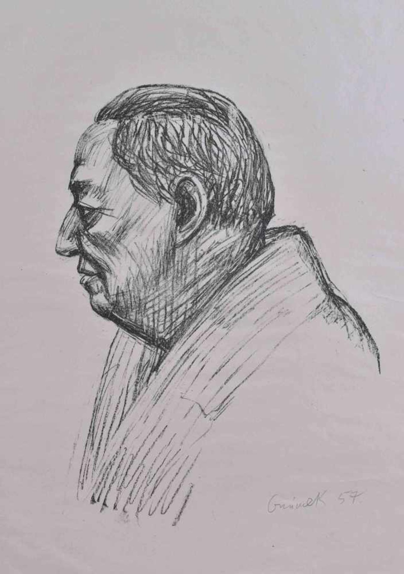 Waldemar GRZIMEK (1918-1984)"Diego Rivera" (1957)Grafik-Lithographie auf Bütten, Blattgröße 62 cm