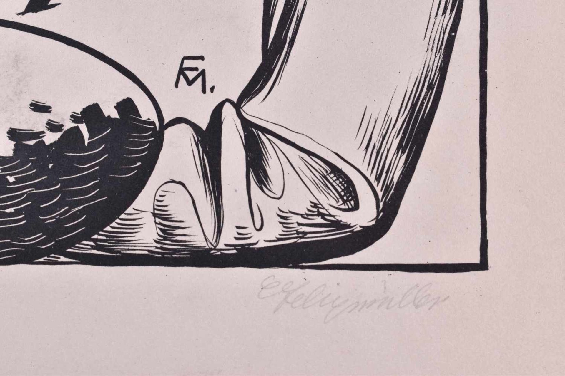 Conrad FELIXMÜLLER (1897-1977)"Deckblatt der Mappe-das Maler-Leben" (1927)Grafik-Lithografie auf - Bild 3 aus 3