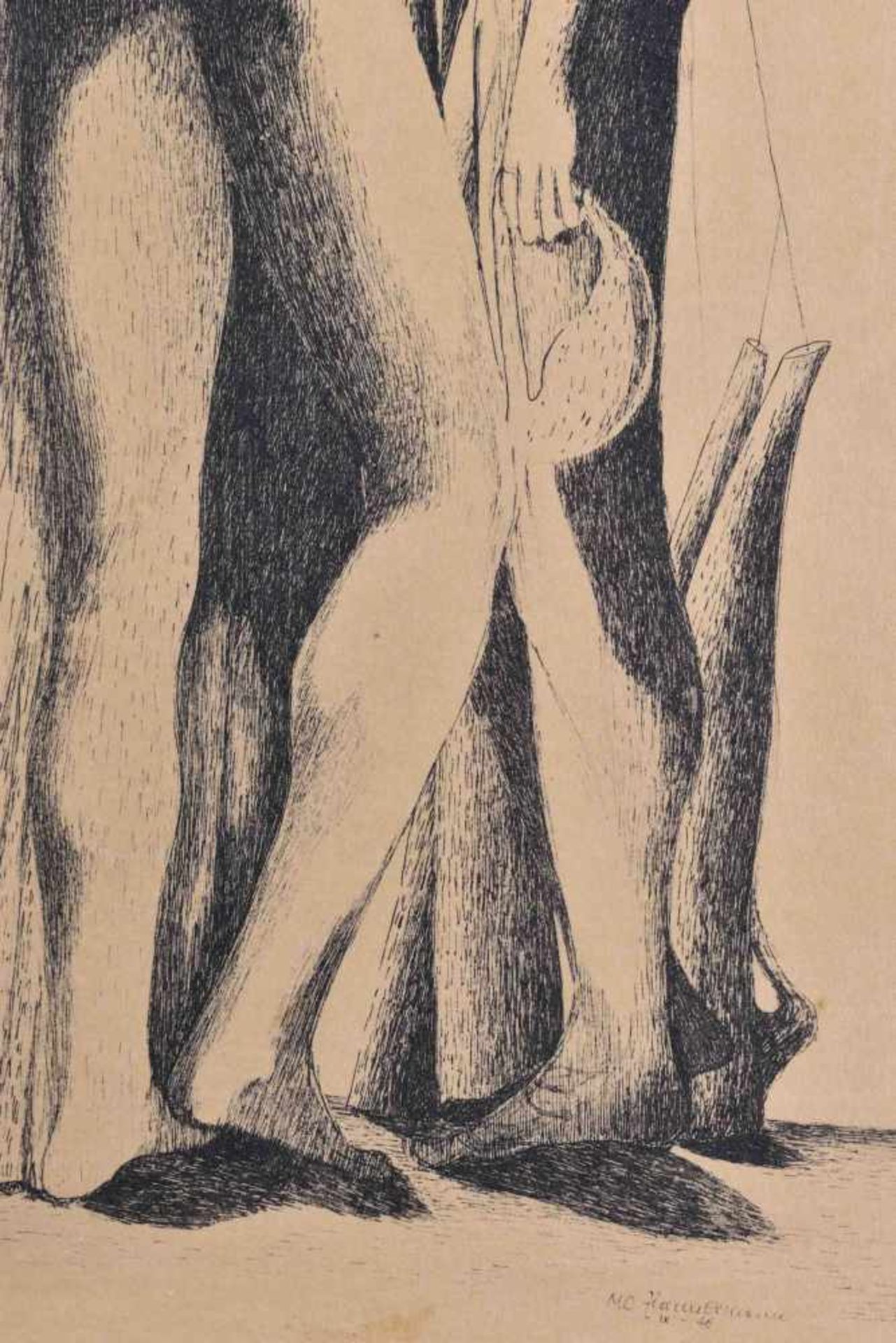 Mac ZIMMERMANN (1912-1995)"Figurine"Grafik-Lithografie, Blattgröße: 33 cm x 22 cm,rechts unten - Bild 3 aus 4