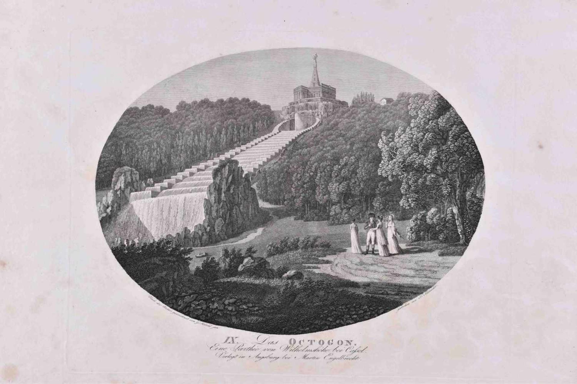 Friedrich SCHROEDER (1768-1839)"5 Ansichten um Schloss Wilhelmshöhe bei Kassel"5 Grafiken- - Bild 3 aus 7