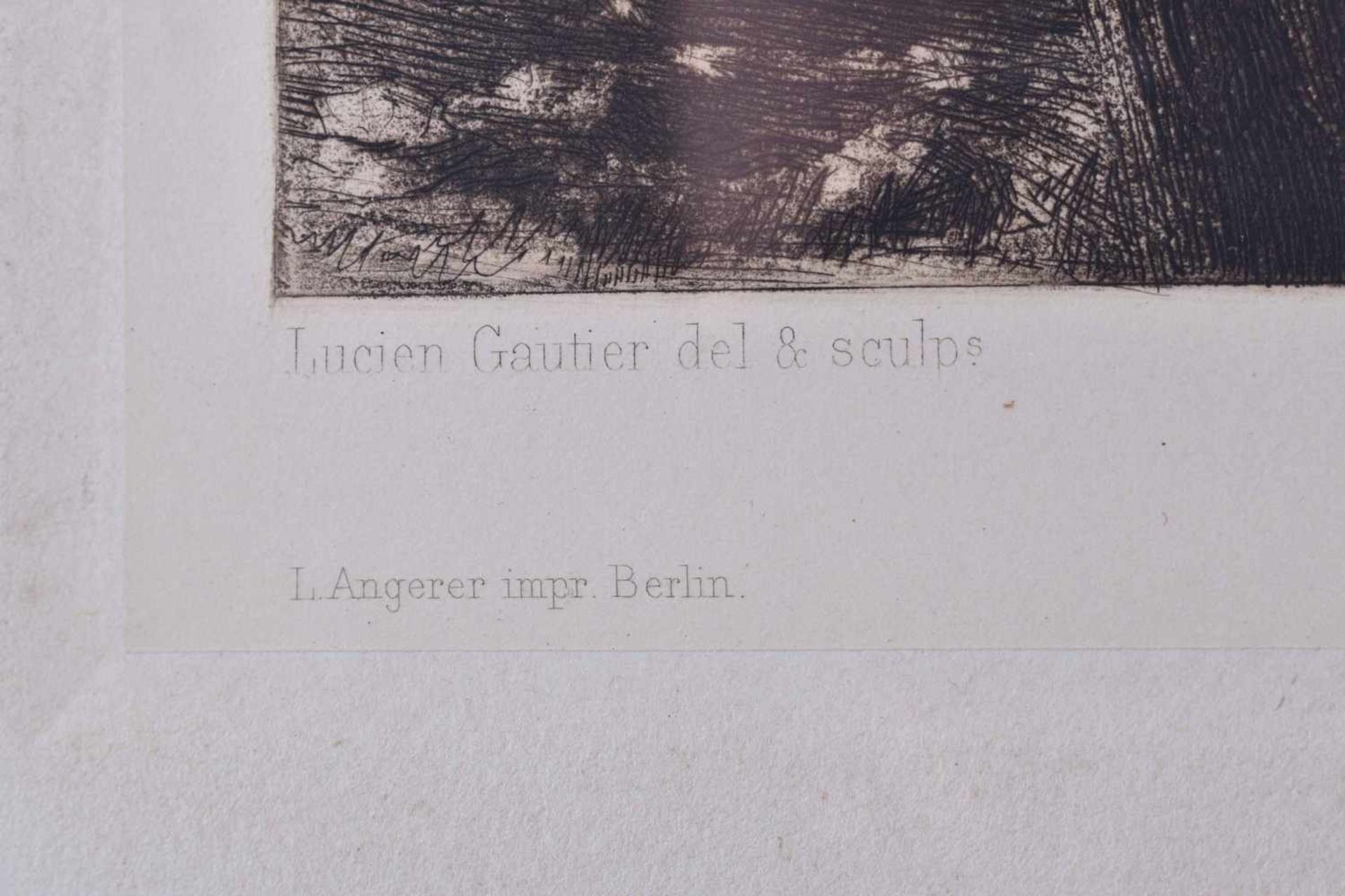 Lucien GAUTIER (1850-1925)"Roma, Castello S. Angelo" (1884)Grafik-Lithografie, 56 cm x 43 cm,unten - Bild 4 aus 4